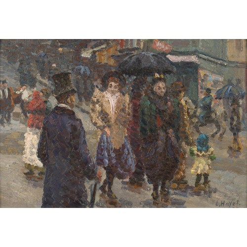 Passants sous la pluie, Paris